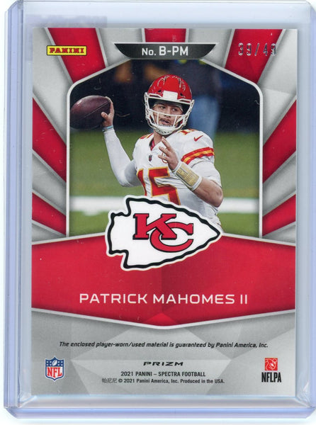 Patrick Mahomes II - 2021 Panini Spectra Brilliance Patch 39/49