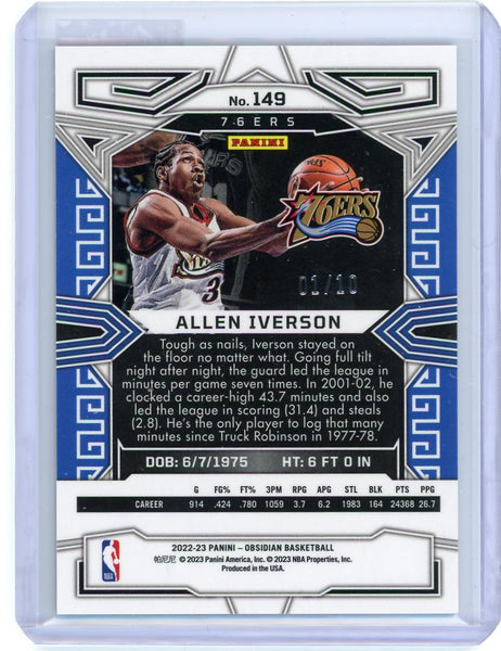 Allen Iverson - 2023 Panini Obsidian Basketball Gold 01/10