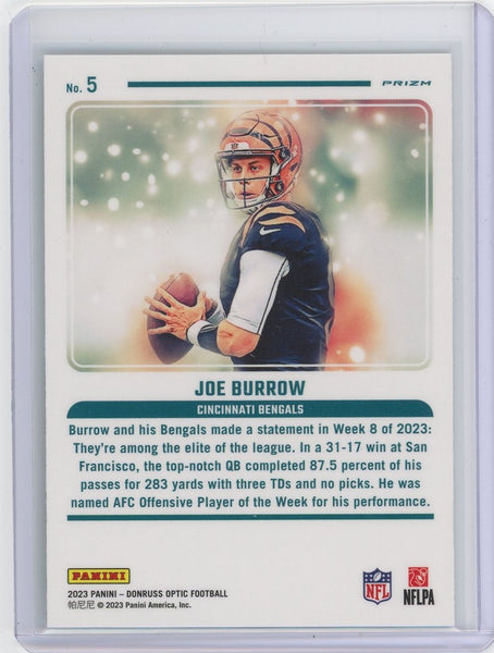 Joe Burrow - 2023 Donruss Optic Football Mythical Panini Laser Case Hit