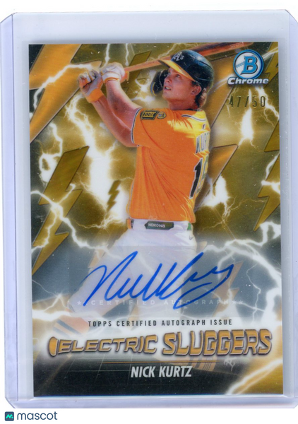 Nick Kurtz - 2026 Bowman Chrome Electric Sluggers Gold Refractor Auto /50