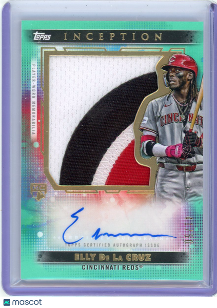 Elly De La Cruz - 2024 Topps Inception Rookie Patch Auto Aqua /50