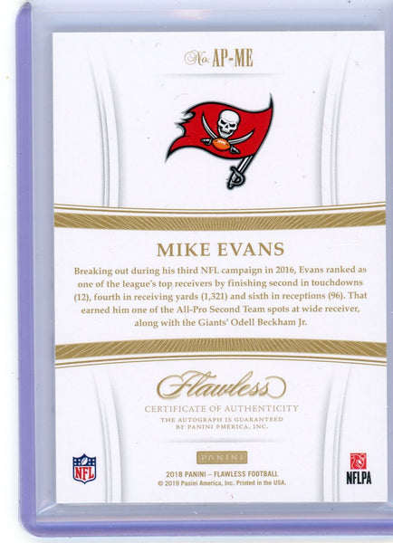 Mike Evans - 2018 Panini Flawless All-Pro Ink Auto Sapphire /3