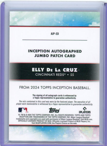 Elly De La Cruz - 2024 Topps Inception Rookie Patch Auto Aqua /50