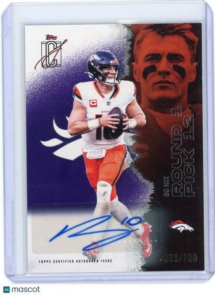 Bo Nix - 2025 Topps Signature Class Football Auto Purple 85/100 Autograph #18