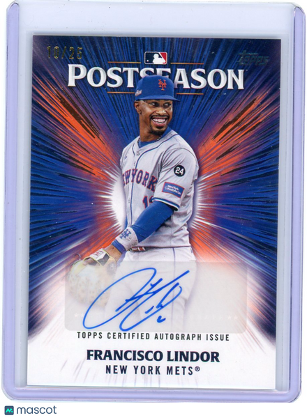 Francisco Lindor - 2025 Topps Postseason Performance Auto 10/25