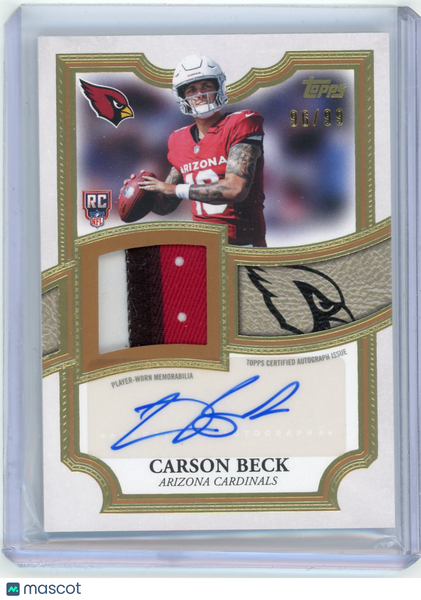 Carson Beck - 2026 Topps Flagship Rookie Patch Auto 96/99 Cardinals