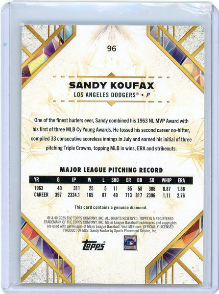 Sandy Koufax - 2025 Topps Definitive Collection 06/25 Genuine Diamond