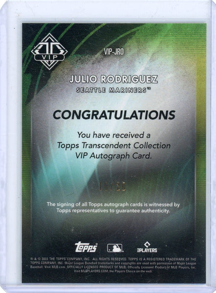 Julio Rodriguez - 2022 Topps Transcendent Collection VIP 11/20 RC