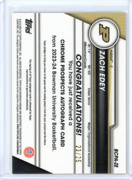 Zach Edey - 2023 Bowman University Chrome Basketball Topps Orange 23/25