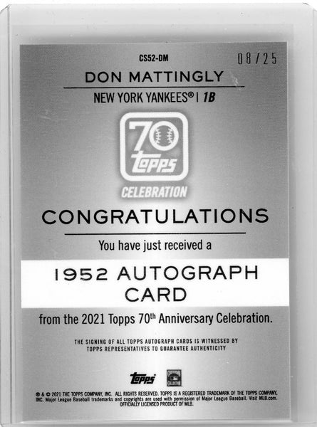 Don Mattingly - 2021 Topps 70th Anniversary Celebration 08/25