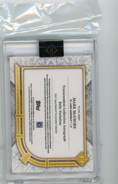 Mark McGwire - 2024 Topps Transcendent Collection Autograph Relic Variation 6/25
