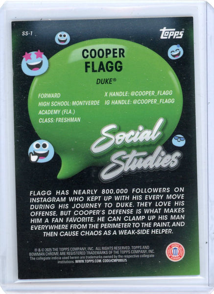 Cooper Flagg - 2025 Bowman Chrome University Social Studies Topps Gold 35/50