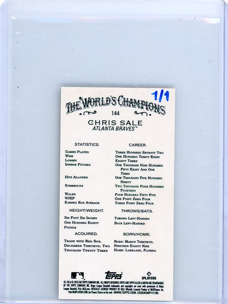 Chris Sale - 2024 Topps Allen & Ginter Wood Mini 1/1