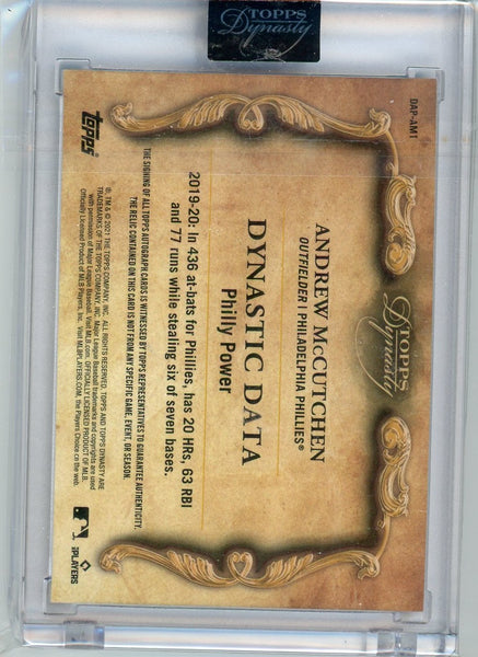 Andrew McCutchen - 2019 Topps Dynasty Autograph Patch 01/10 Memorabilia