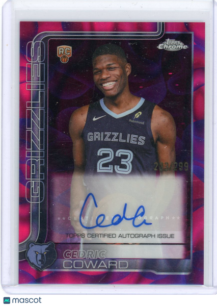 Cedric Coward - 2025 Topps Chrome Update Rookie Pink Purple Lava Auto /299