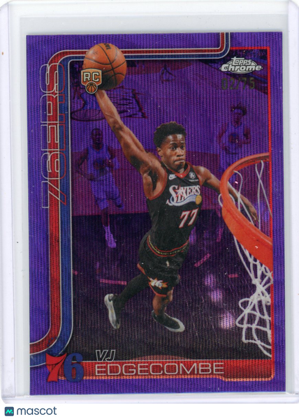 VJ Edgecombe - 2025 Topps Chrome Update Rookie Purple Wave /75 #153