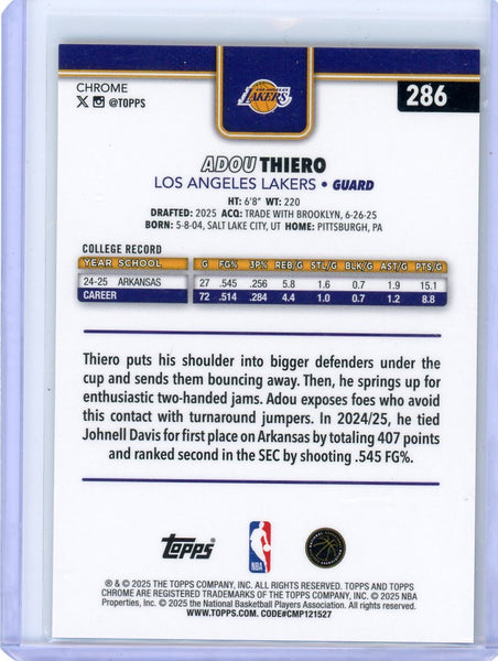 Adou Thiero - 2025 Topps Chrome Gold Refractor Rookie 20/50
