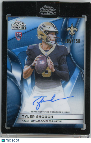 Tyler Shough - 2025 Topps Chrome Black Rookie Auto Blue Refractor /150