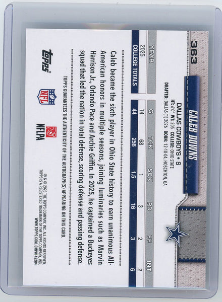 Caleb Downs - 2026 Topps Flagship Foil Rookie Auto #363