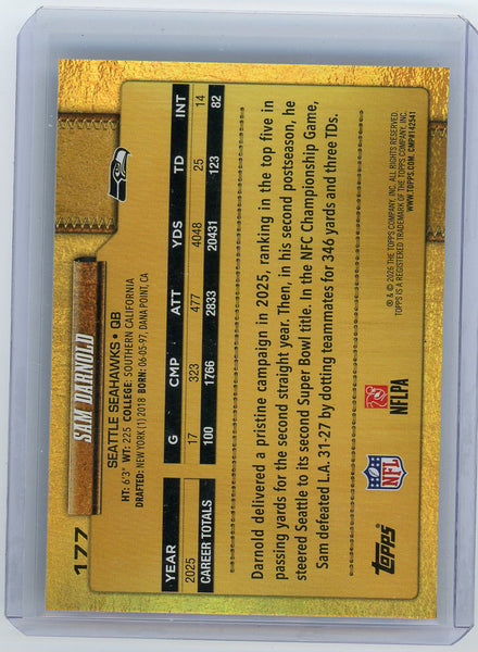 Sam Darnold - 2026 Topps Flagship Gold Mirror SSP Super Bowl