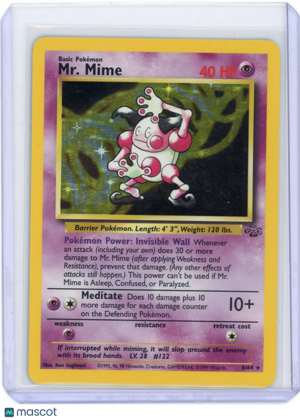 1999 Jungle MR. Mime Holo Rare #6/64