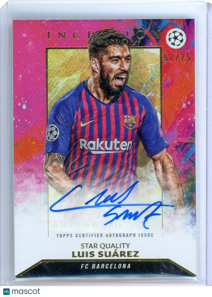 Luis Suárez - 2024 Topps Inception UEFA Club Competitions Pink Auto 57/75