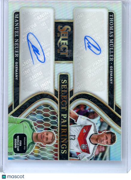 Thomas Müller Manuel Neuer - 2026 Panini Select  FIFA WC Silver Dual Auto
