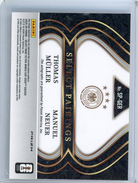 Thomas Müller Manuel Neuer - 2026 Panini Select  FIFA WC Silver Dual Auto