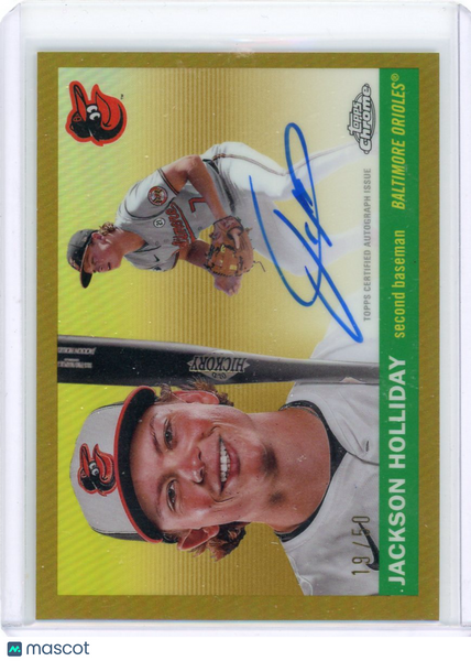 Jackson Holliday - 2025 Topps Chrome Platinum Gold Auto 19/50
