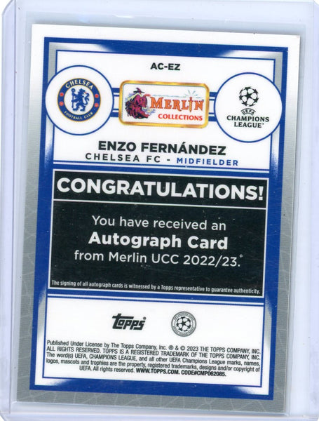 Enzo Fernández - 2023 Topps Merlin UEFA Club Competitions Autograph RC