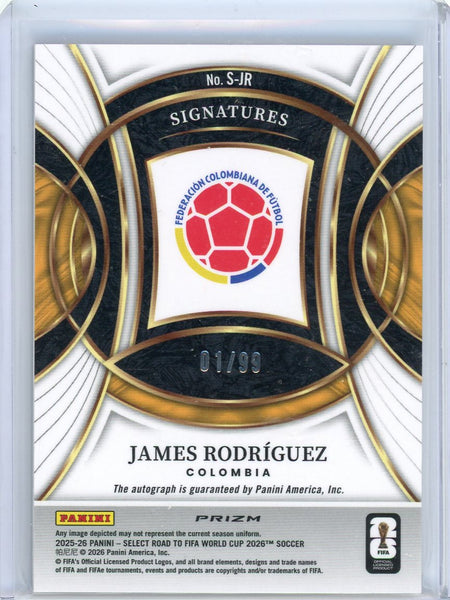 James Rodríguez - 2026 Panini Select Road to FIFA WC 2026 Purple auto 01/99