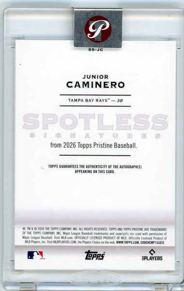 Junior Caminero - 2026 Topps Pristine Spotless Signatures 86/99