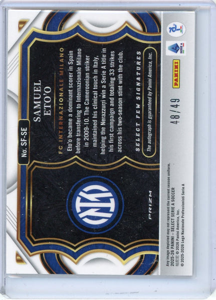 Samuel Eto'o - 2026 Panini Select Serie A Soccer Orange 48/49