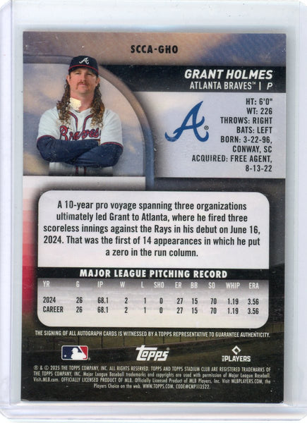 Grant Holmes - 2025 Topps Stadium Club Chrome Orange Auto RC 10/25
