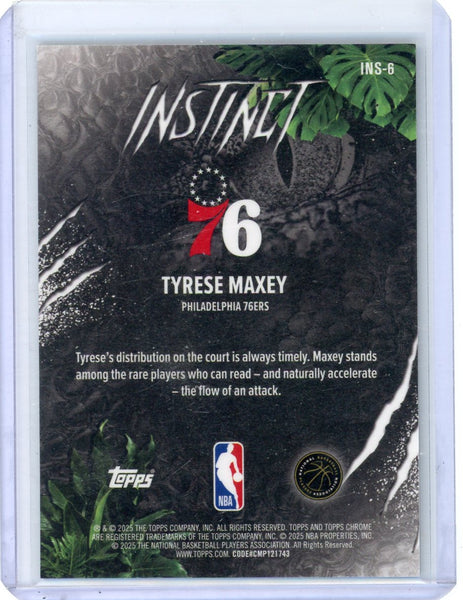 Tyrese Maxey - 2025 Topps Chrome Instinct Orange 10/25