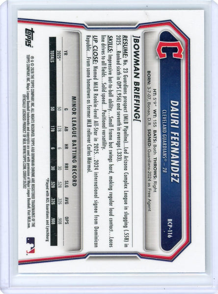 Dauri Fernandez - 2026 Bowman Chrome Topps Sunflower Seed 1st Bowman