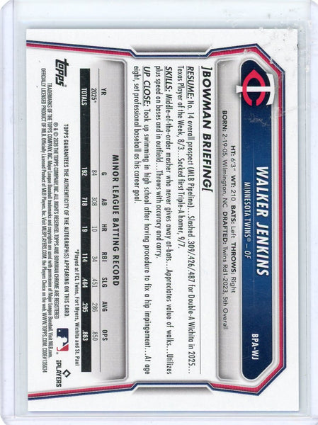 Walker Jenkins - 2024 Bowman Baseball Topps Purple Auto 235/250