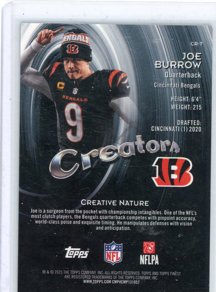 Joe Burrow - 2025 Topps Finest Creators Gold 19/50