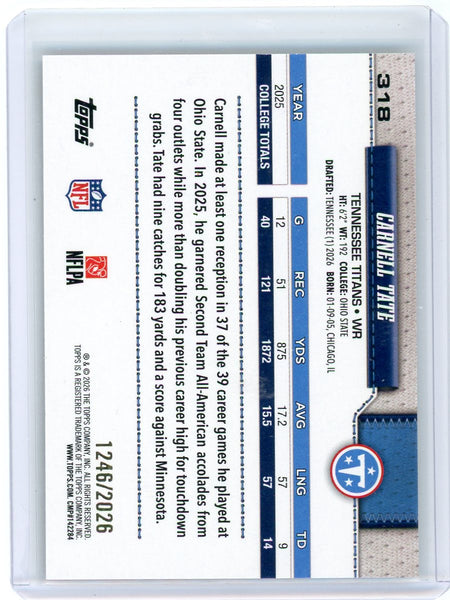 Carnell Tate - 2026 Topps RC 1246/2026