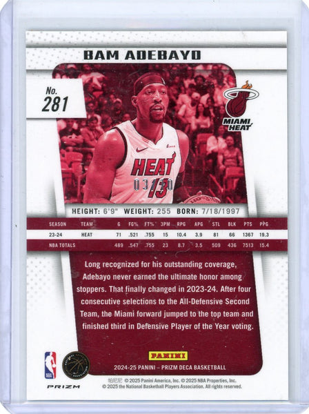 Bam Adebayo - 2025 Panini Prizm Deca Gold 3/10