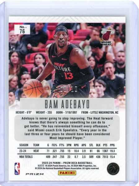 Bam Adebayo - 2024 Panini Prizm Deca Gold 08/10