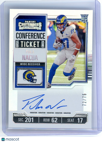 Puka Nacua - 2023 Panini Contenders Rookie Ticket Variation Auto /75