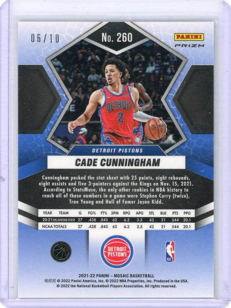 Cade Cunningham - 2021 Mosaic National Pride Rookie Green Swirl /10