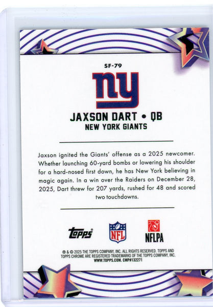 Jaxson Dart - 2025 Topps Chrome Cosmic Starfractor Black Jersey # 6/10