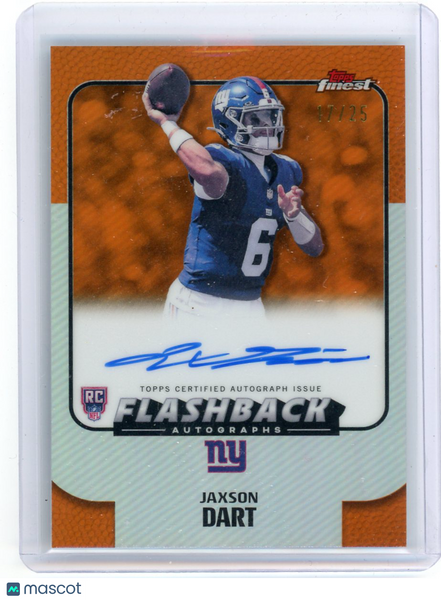 Jaxson Dart - 2025 Topps Finest Flashback Autographs Orange RC 17/25