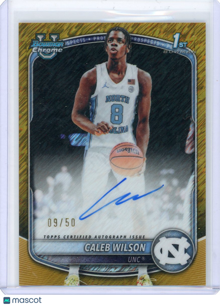 Caleb Wilson - 2025 Bowman Chrome Gold Shimmer Refractor Auto 09/50