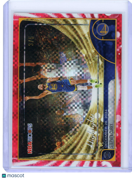 Stephen Curry - 2026 Topps NBA Hoops Red Pixel Burst /5