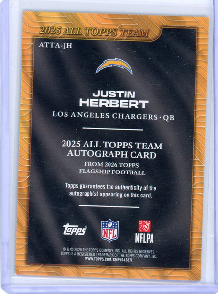 Justin Herbert - 2026 Topps Flagship All Topps Team Auto Green 60/99