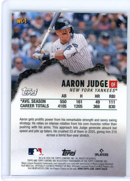 Aaron Judge - 2026 Topps Chrome Wrecking Crew Gold Refractor /50