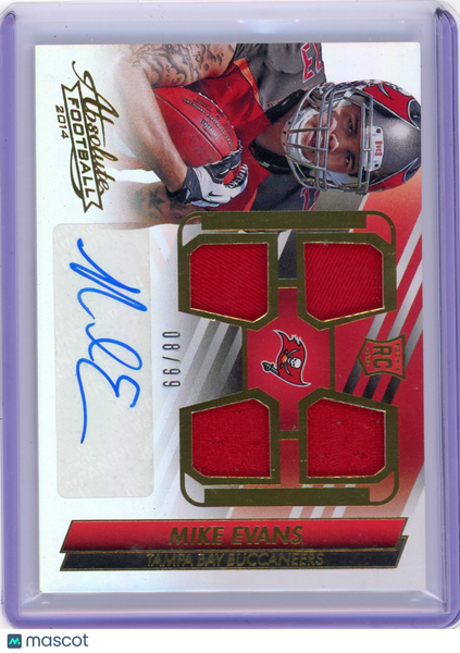 Mike Evans - 2014 Panini Absolute Quad Rookie Patch Auto /99